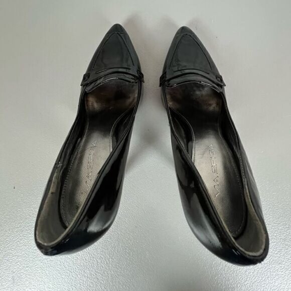 VIA SPIGA WOMENS PATENT LEATHER HEELS BLACK SIZE 8M - Picture 7 of 8